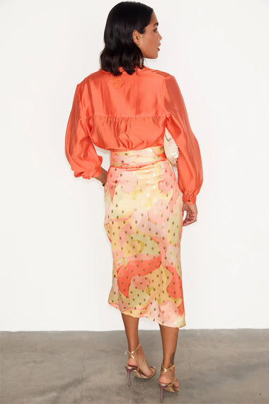 Apricot Jaspre Wrap Skirt - Skirt