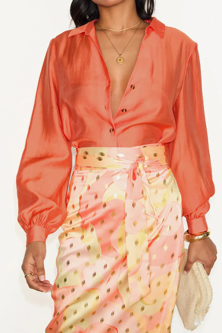 Load image into Gallery viewer, Apricot Jaspre Wrap Skirt - Skirt
