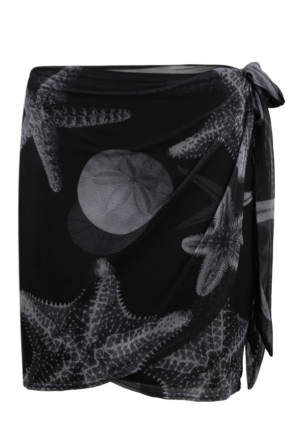 Load image into Gallery viewer, Black Seashell Mesh Mini Skirt
