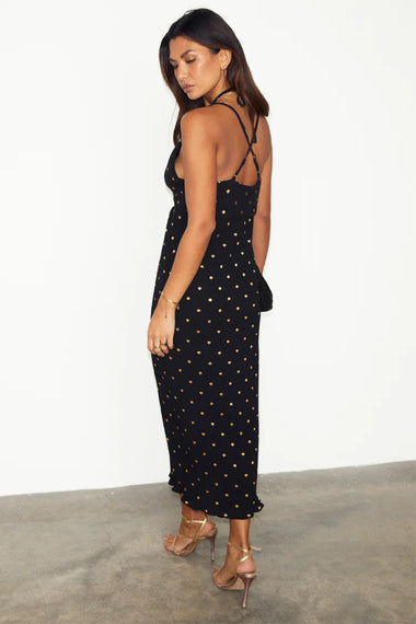 Black Megan Plisse Dress - Dress