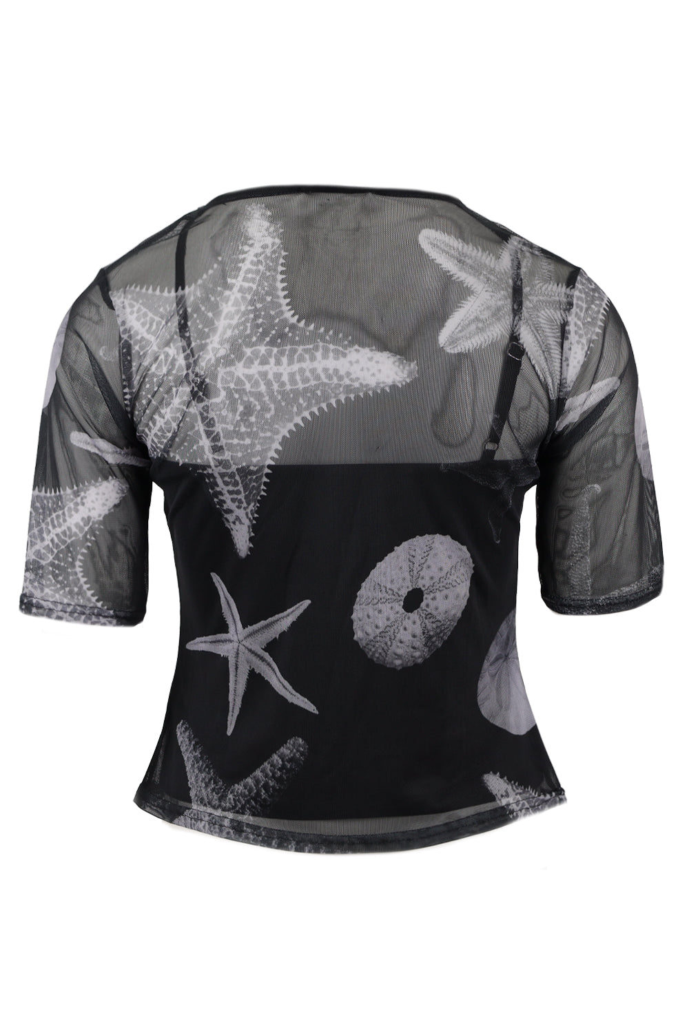 Load image into Gallery viewer, Black Seashell Mesh T-Shirt

