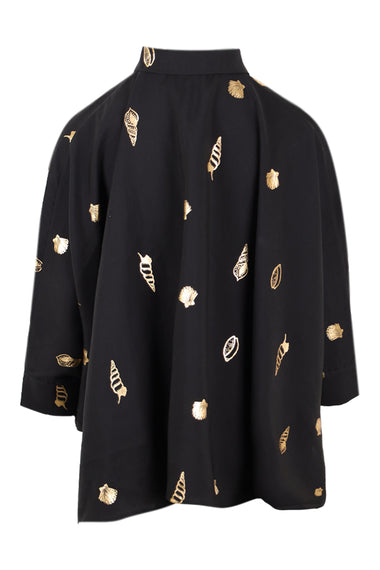 Black Shell Cape Shirt