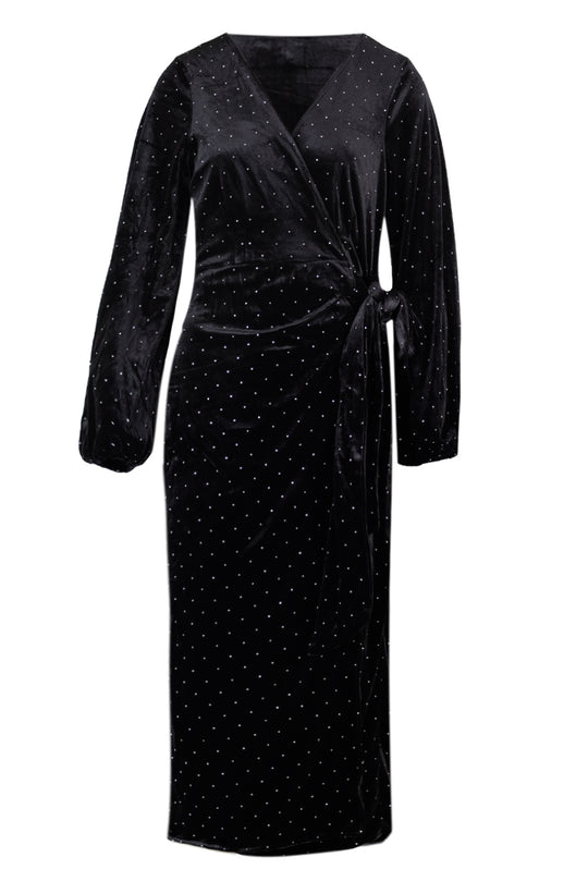 Black Velvet Midi Vienna Dress