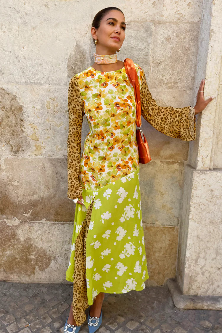 Floral And Leopard Blair Dress - Dress