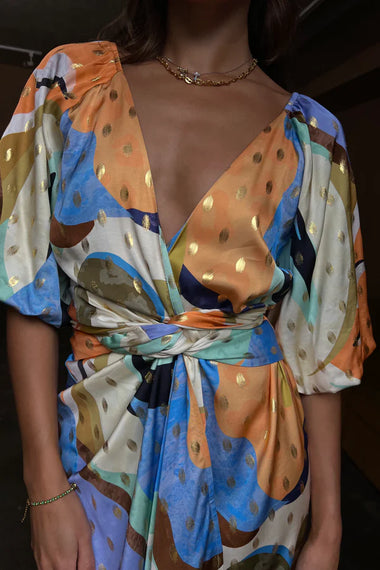 Blue Gigi Sadie Wrap Dress - Dress