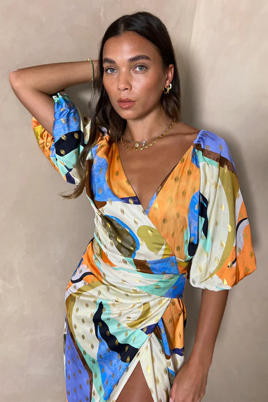 Blue Gigi Sadie Wrap Dress - Dress