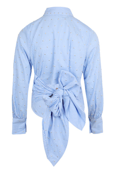 Blue Stripe Tie Back Shirt
