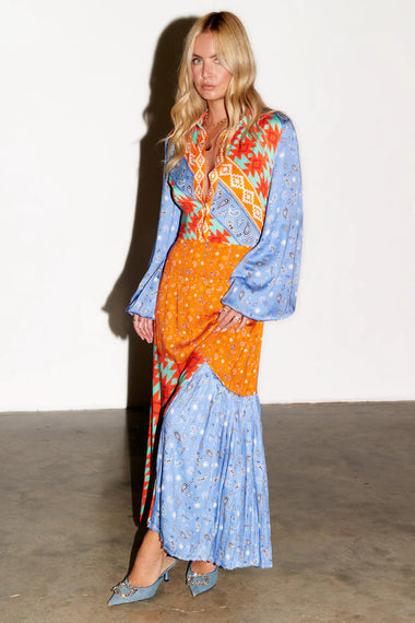 Blue Clash Effie Shirt Dress - Dress