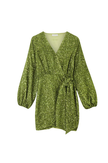 Olive Sequin Mini Vienna Dress - Dress