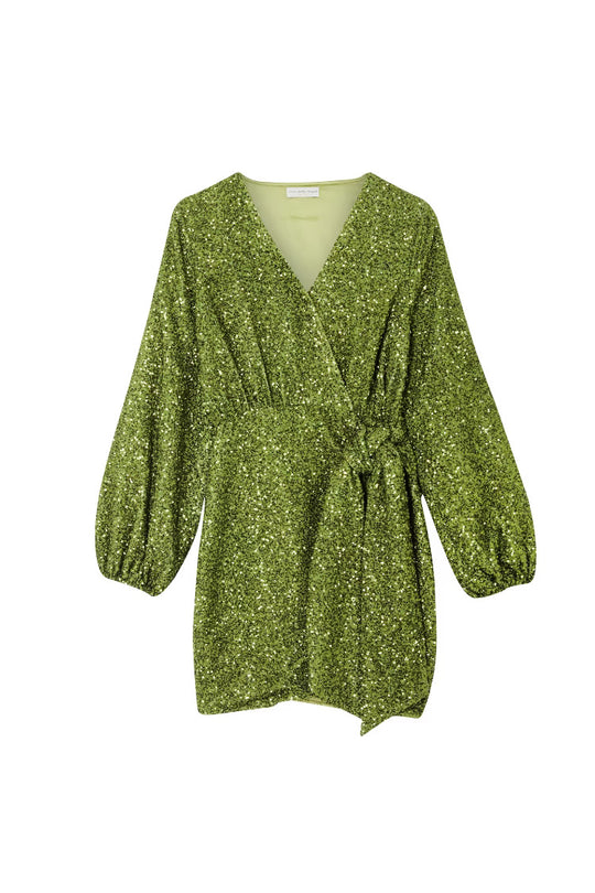 Olive Sequin Mini Vienna Dress