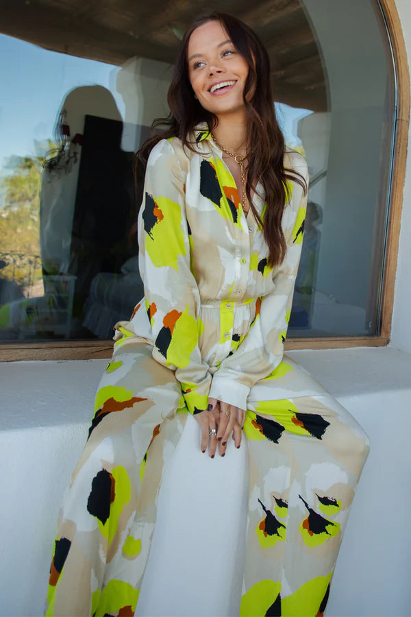 Lime Abstract Animal Jumpsuit