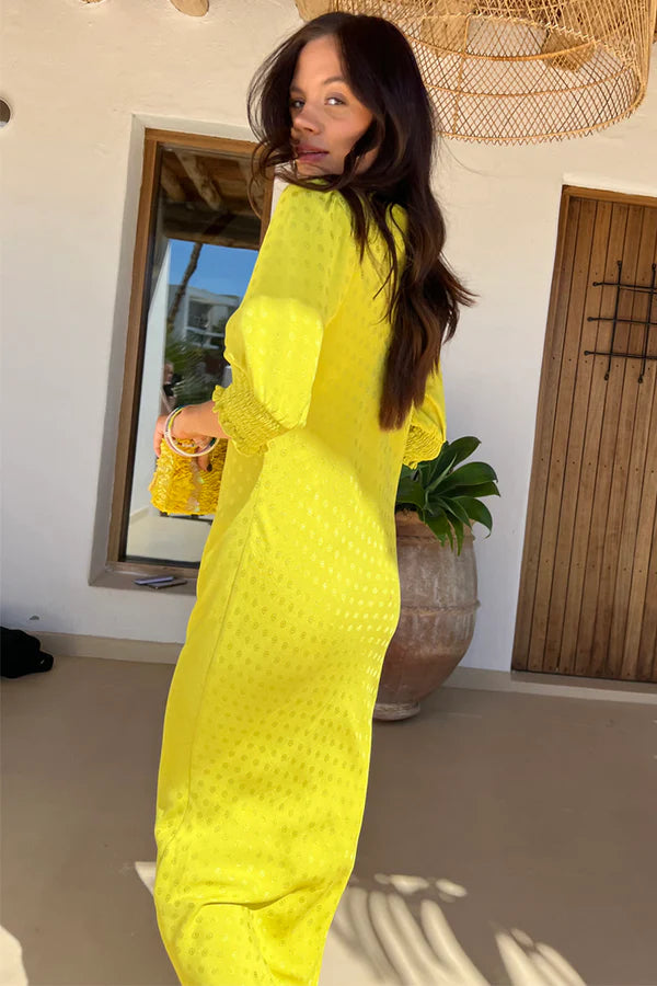 Lime Jacquard Andie Dress