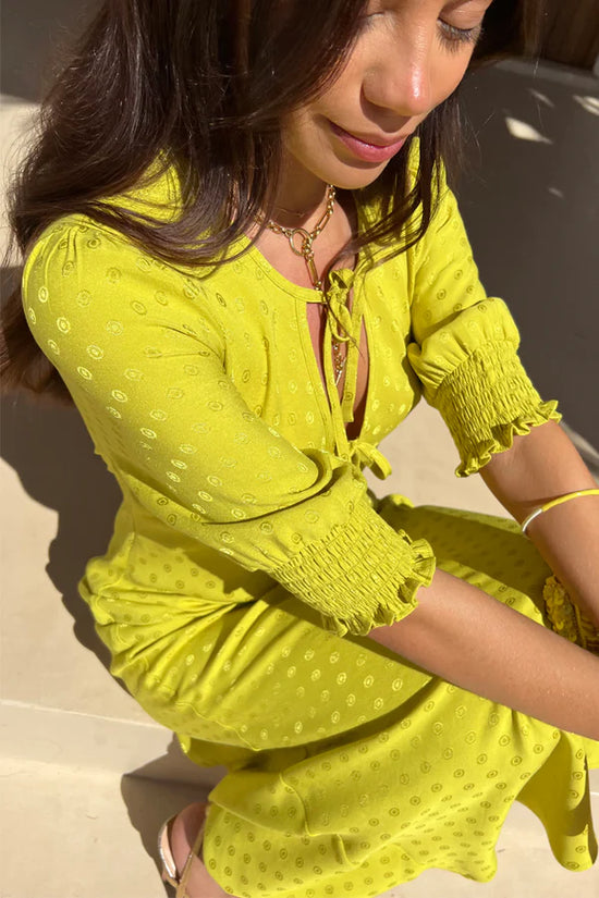 Lime Jacquard Andie Dress