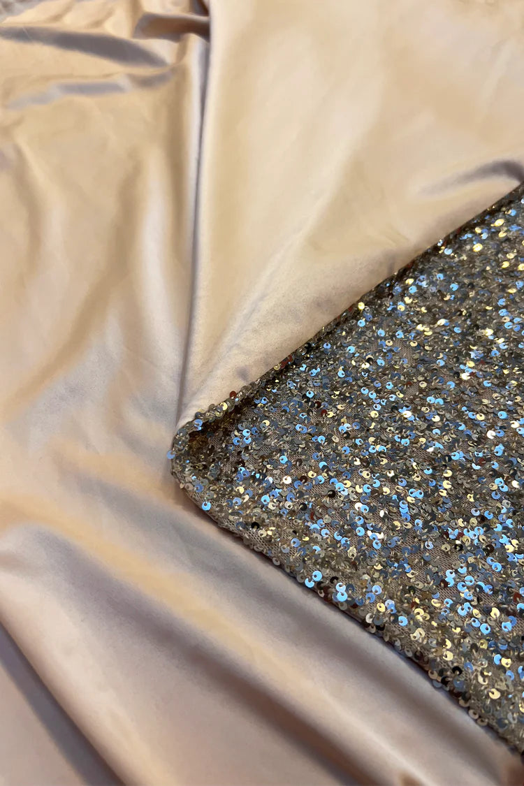 Load image into Gallery viewer, Silver Sequin Maxi Wrap Jaspre Skirt - Skirt
