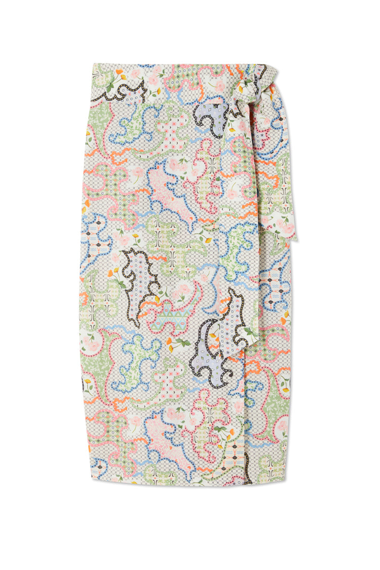 Load image into Gallery viewer, White Magnolia Jaspre Wrap Skirt - Skirt
