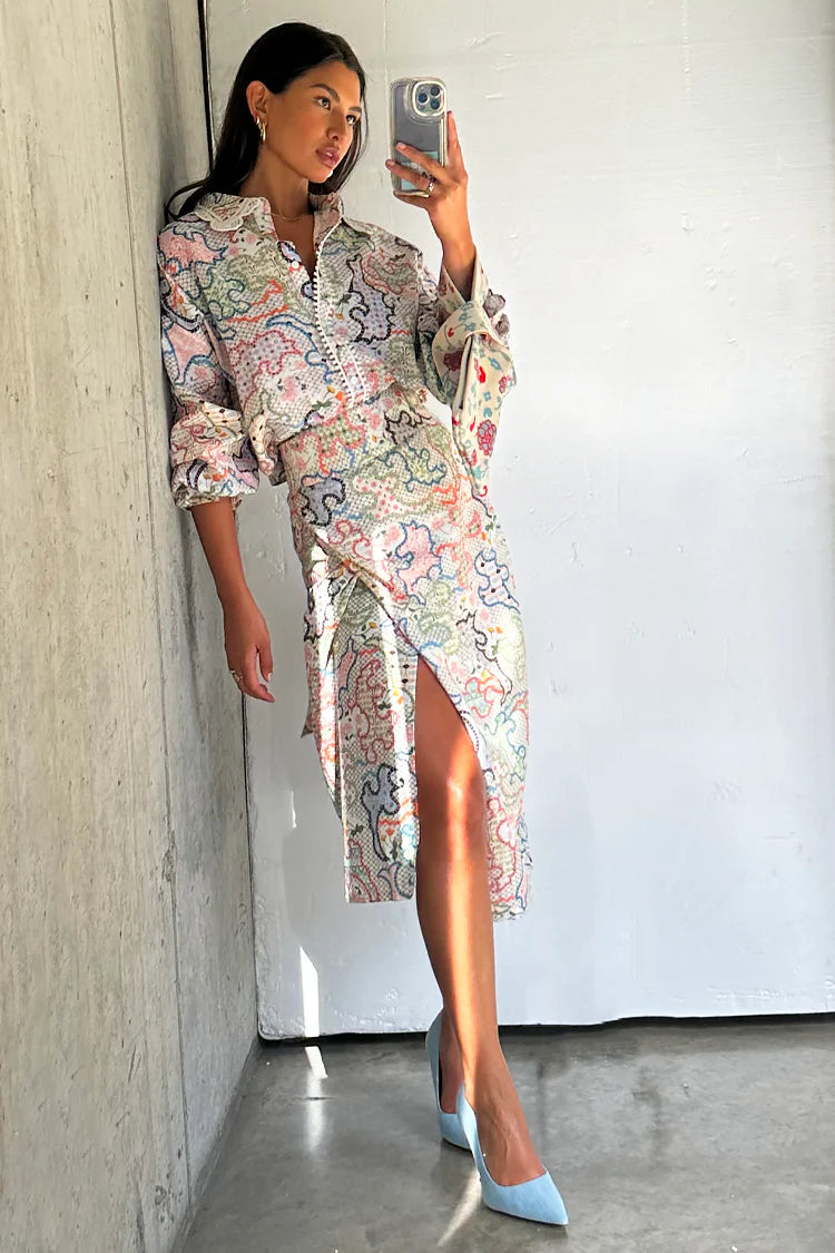 Load image into Gallery viewer, White Magnolia Jaspre Wrap Skirt - Skirt
