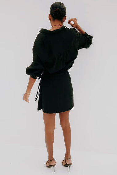 Black Beaded Mirror Skirt - Skirt