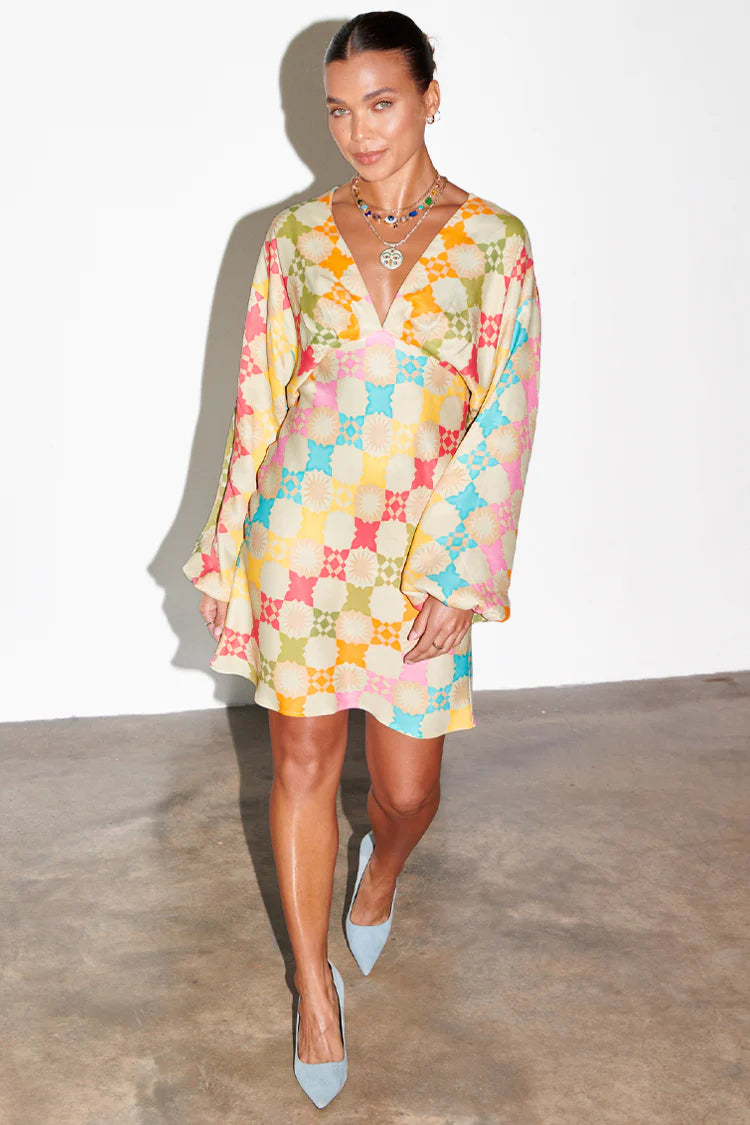 Load image into Gallery viewer, Pastel Geo Mini Emma Dress - Dress
