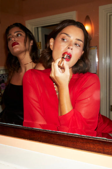 Red Sheer Midaxi Vienna Dress - Dress