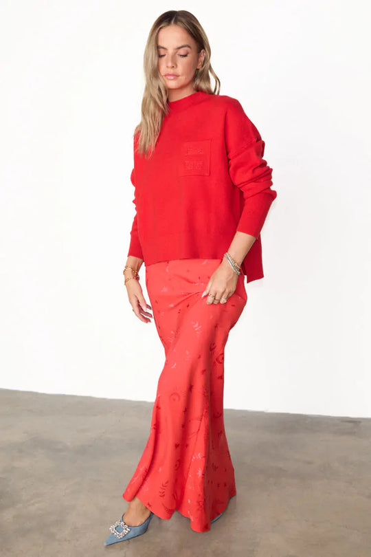 Red Swallow Romance Maxi Dorris Skirt