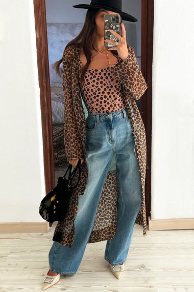 Running Wild Leopard Calypso Kimono - Cover Up