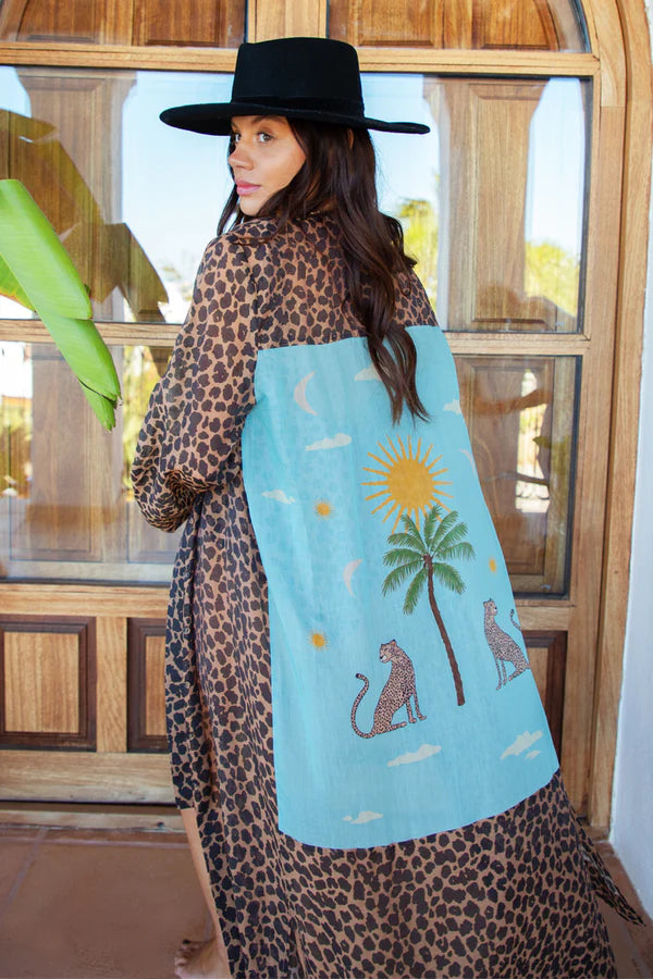 Running Wild Leopard Calypso Kimono