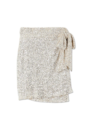 Silver Sequin Mini Jaspre Skirt - Skirt