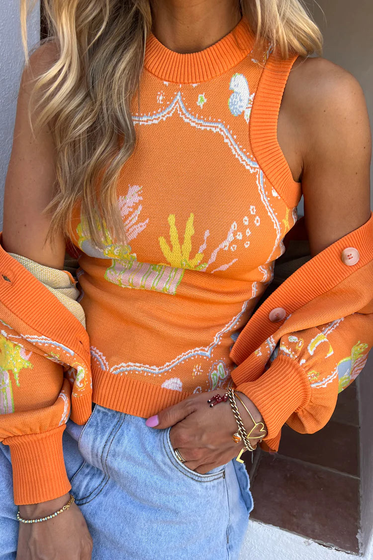 Orange Sealife Dolly Tank Top