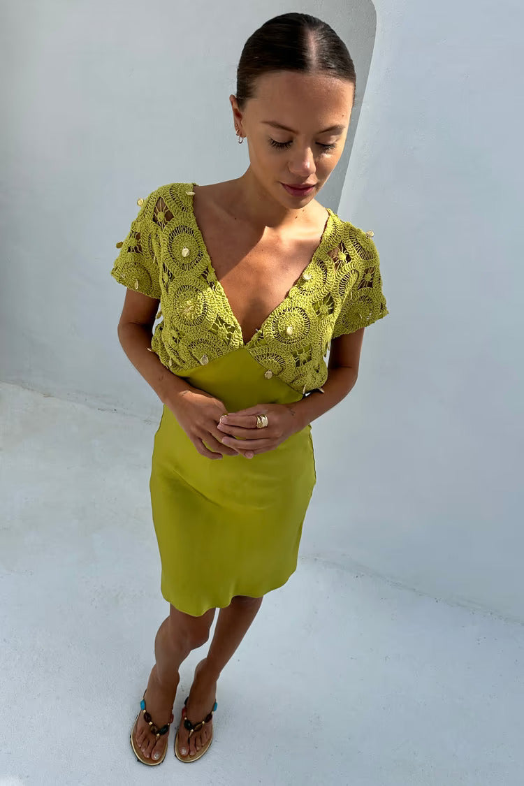 Load image into Gallery viewer, Green Shell Mini Elodie Dress
