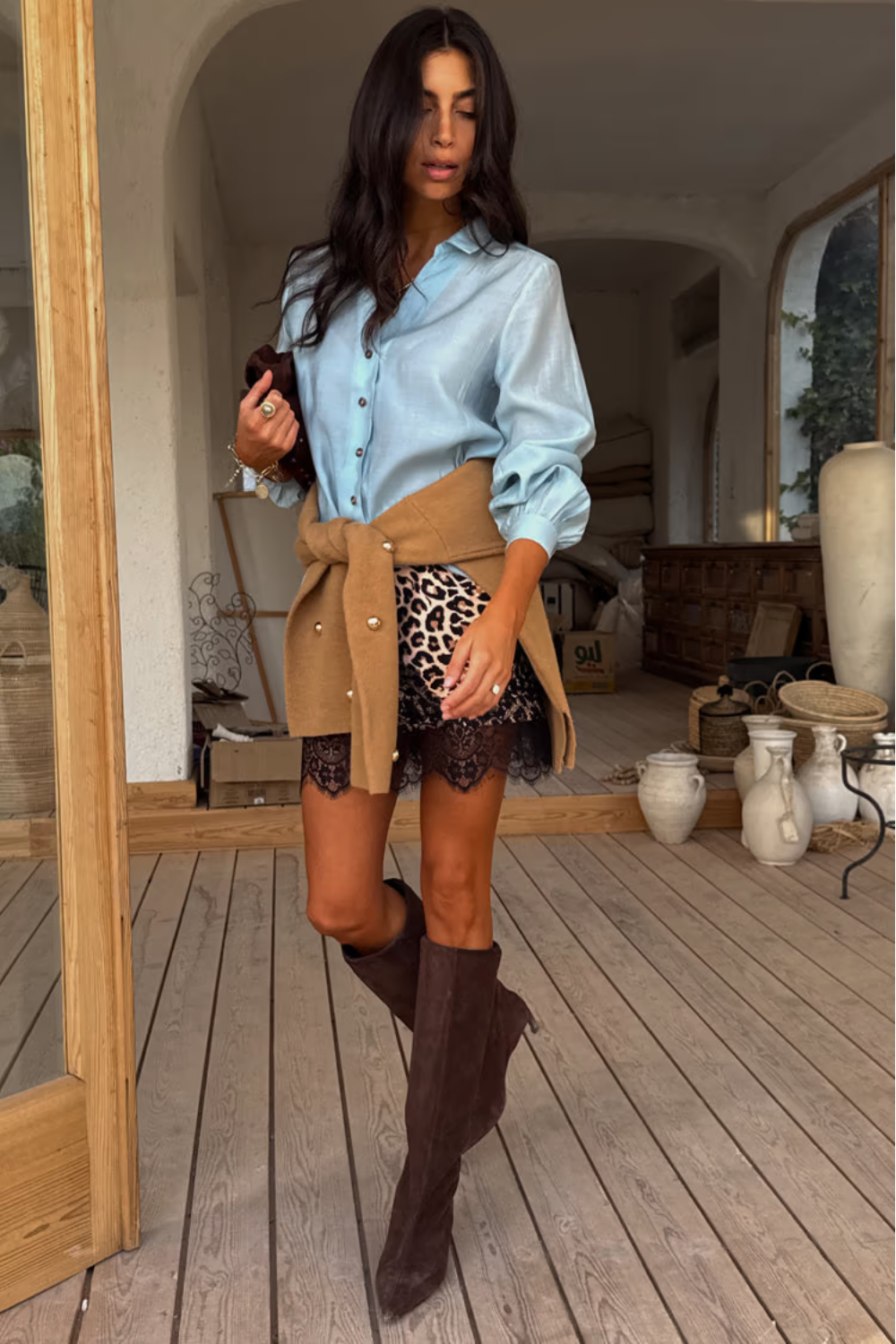 Load image into Gallery viewer, Leopard Lace Mini Maeva Skirt
