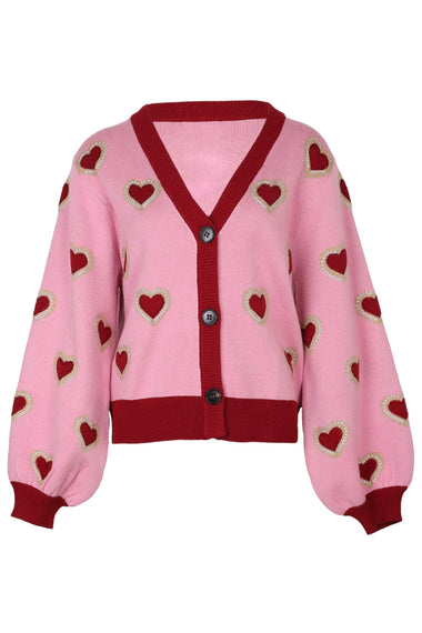 Pink Hearts Cardigan