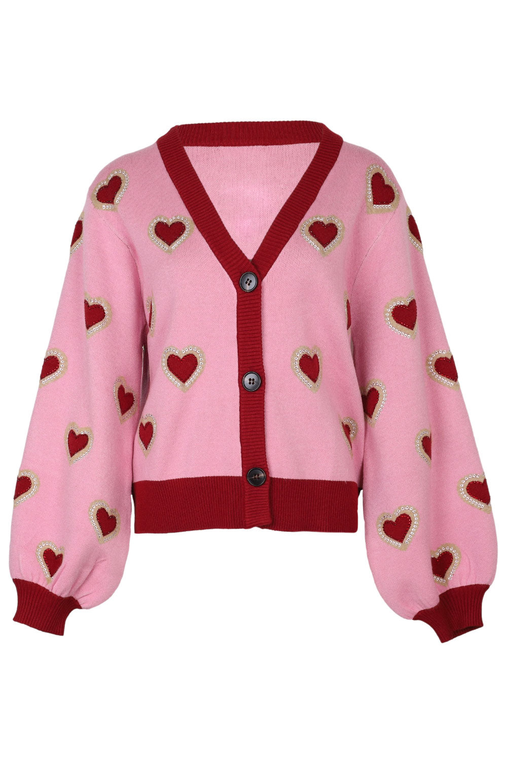 Load image into Gallery viewer, Pink Hearts Cardigan
