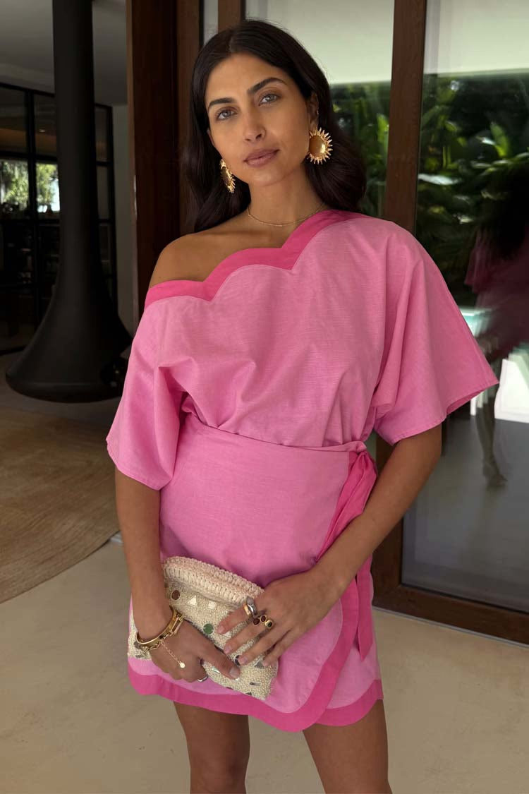 Pink Scallop Mini Jaspre Skirt