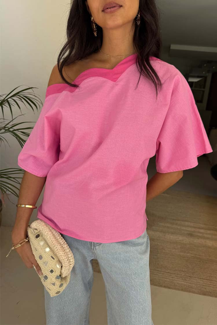 Load image into Gallery viewer, Pink Scallop Tilly Top
