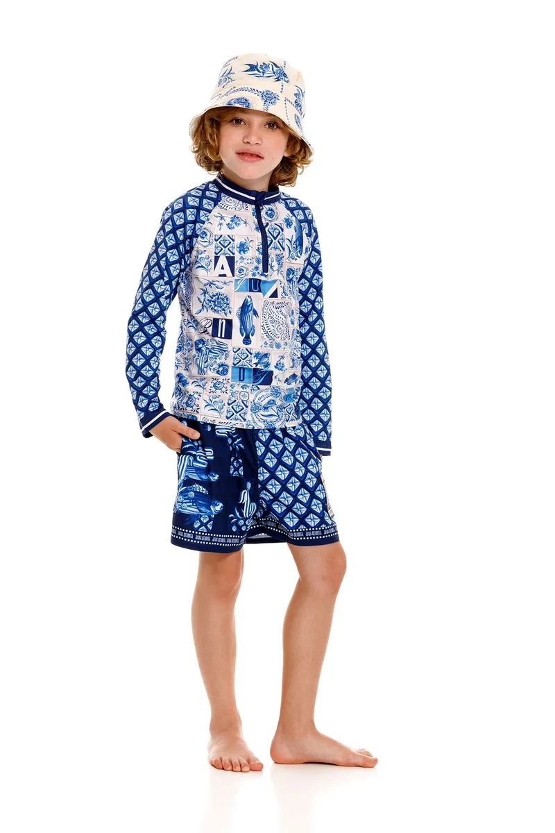Load image into Gallery viewer, Noah Azure Kids Rashguard - Boys Rash Guard
