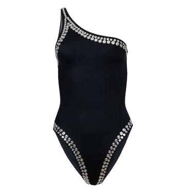 Asymmetric Swimming Costume in Black
