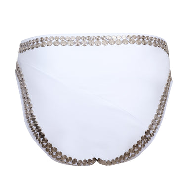 White Bikini Bottoms with Exposed Back Seam