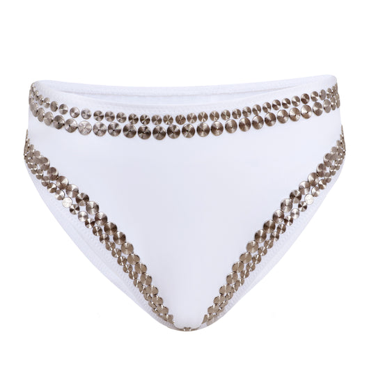 Load image into Gallery viewer, White High Leg Bikini Bottom
