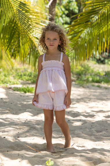 Olivia Blouse and Shorts Set Soft Pink