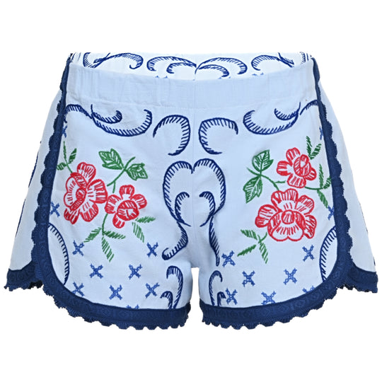 Orsina Cotton Shorts Blue Base Floral XS - Shorts