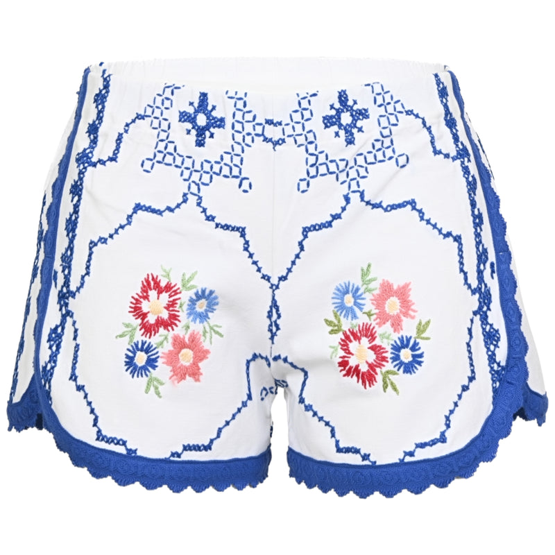 Orsina Cotton Shorts Blue Trim Floral Multi XS