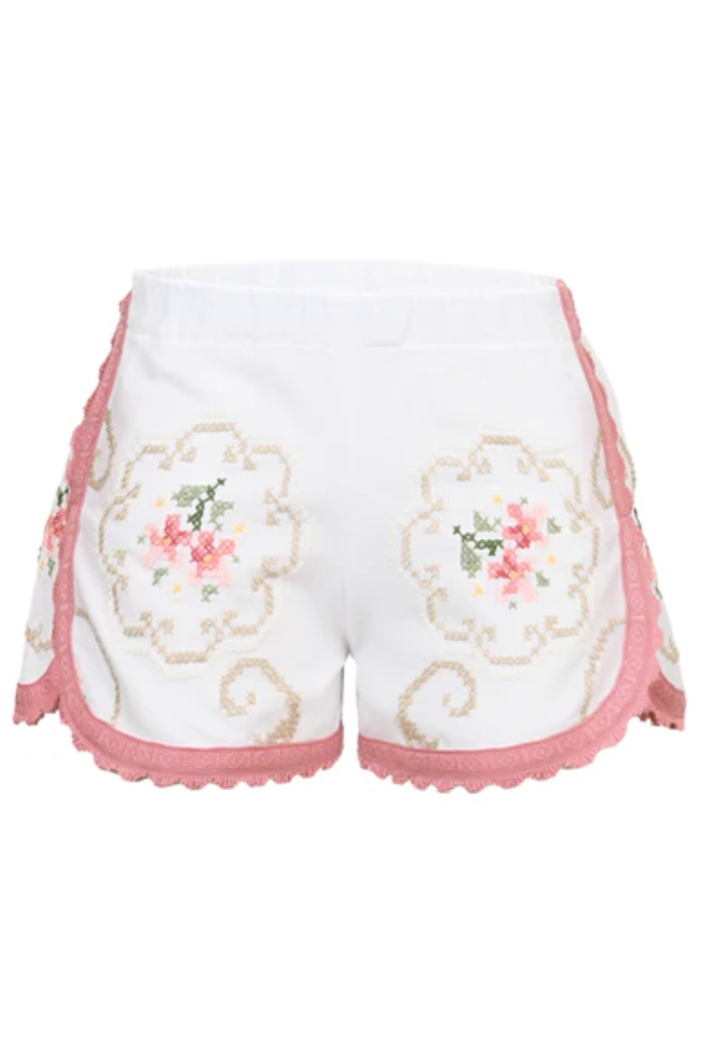 Orsina Cotton Shorts Coral Trim Floral Print XS