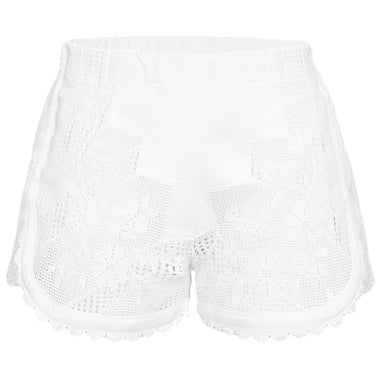 Orsina Cotton Shorts Full White Lace S - Shorts
