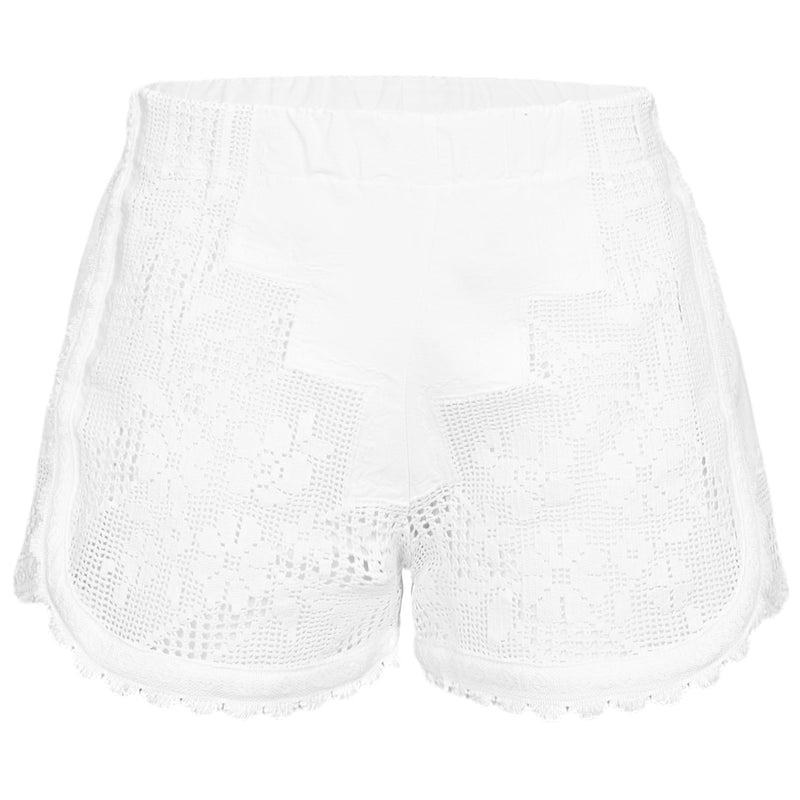 Orsina Cotton Shorts Full White Lace S