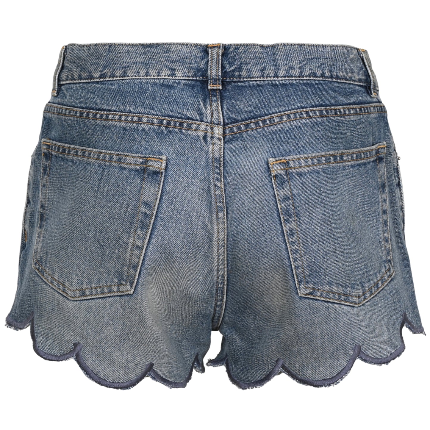 Load image into Gallery viewer, Orsina Denim Shorts Scallop Edge L - Shorts

