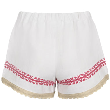 Orsina Cotton Shorts Neutral Base Red Border S - Shorts