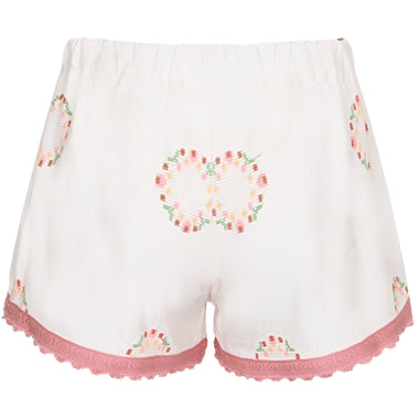 Orsina Cotton Shorts White & Pastel Print S - Shorts