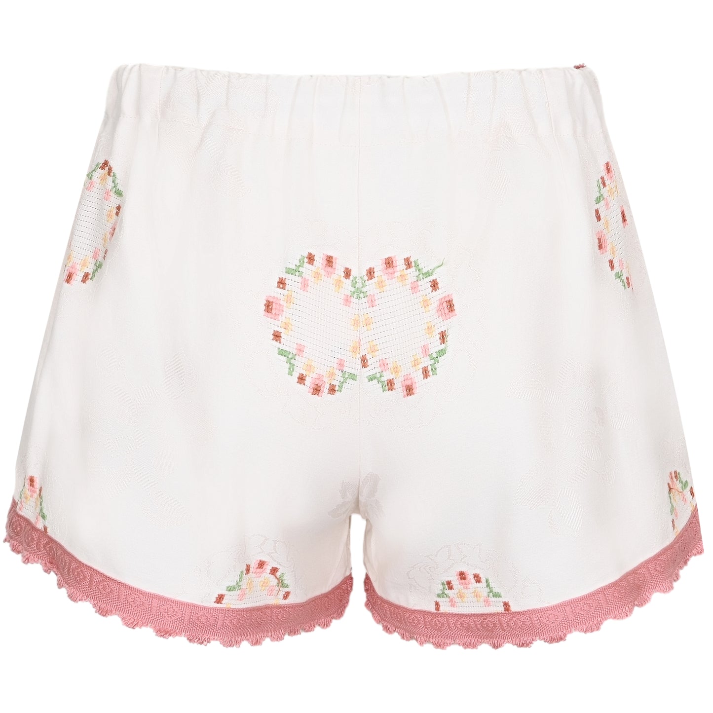 Load image into Gallery viewer, Orsina Cotton Shorts White &amp;amp; Pastel Print S - Shorts
