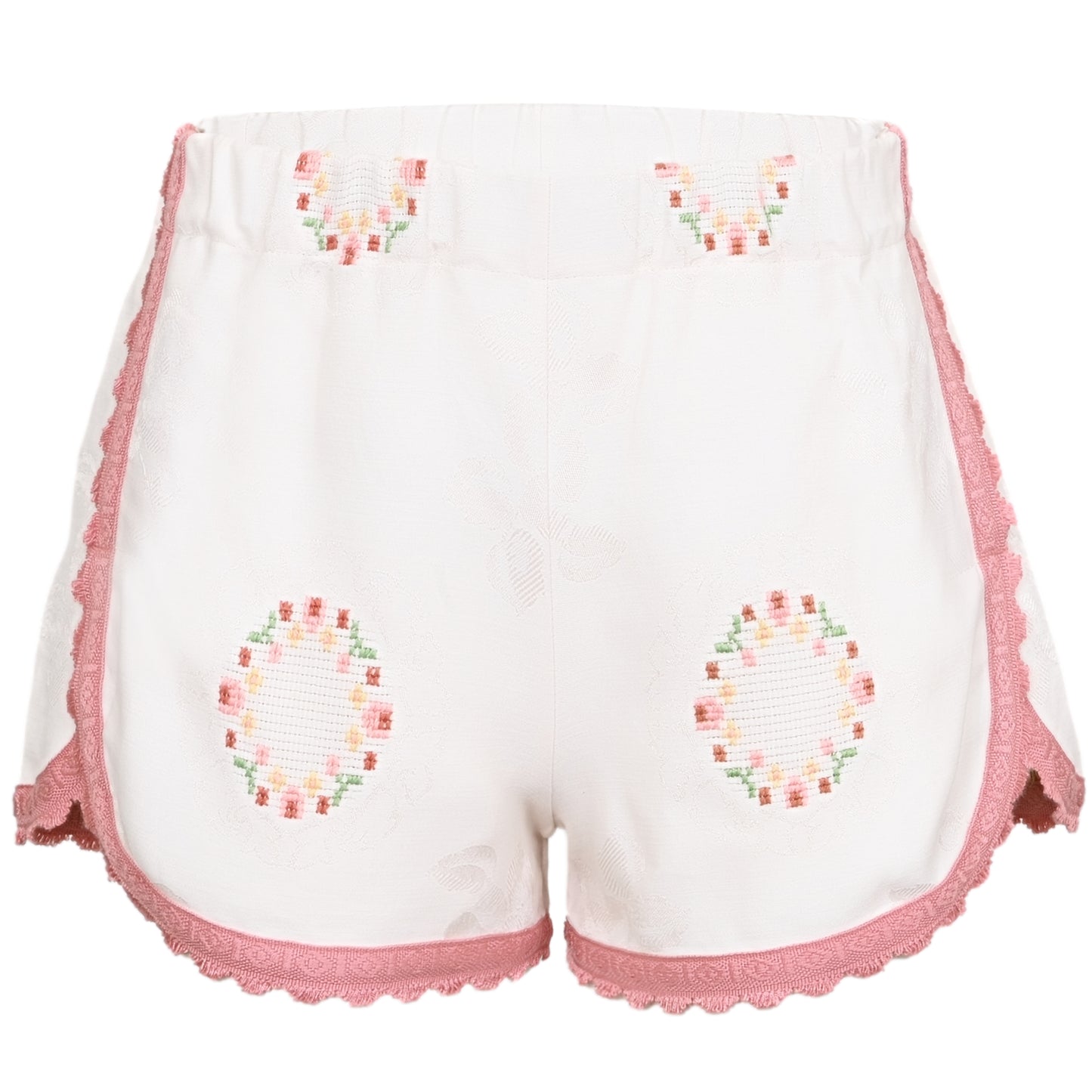 Load image into Gallery viewer, Orsina Cotton Shorts White &amp;amp; Pastel Print S - Shorts
