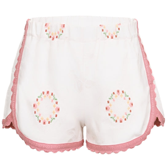 Orsina Cotton Shorts White & Pastel Print S - Shorts